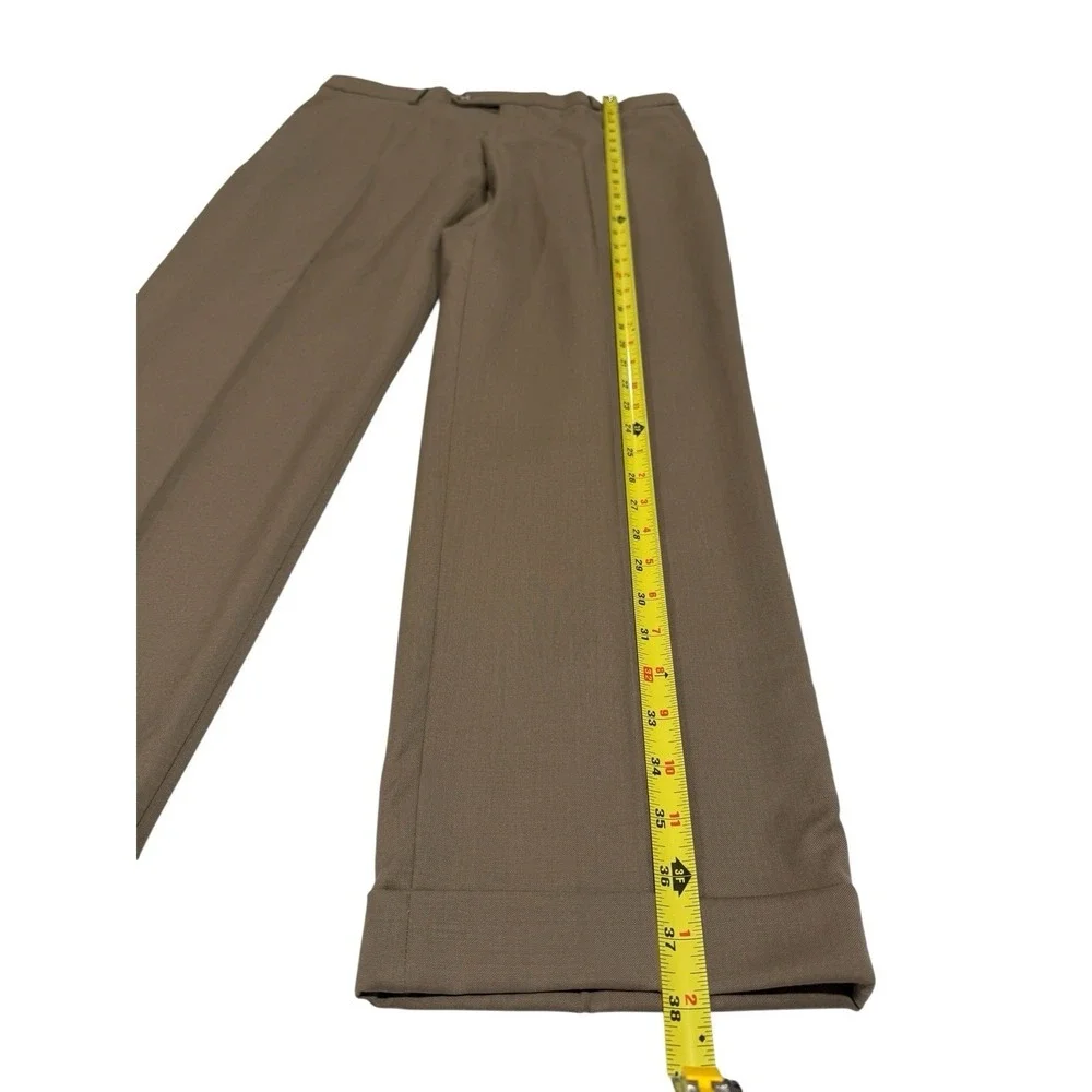 Ballin Comfort-EZE Super 120s Wool Dress Pants Mens 35x29 Tan‎ Brown Cuffed